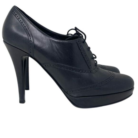 J. Crew Pierce high-heel oxfords, size women’s US 7.5, black leather - Picture 9 of 16